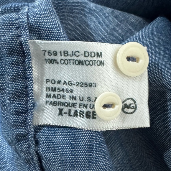 AG Adriano Goldschmied Button Up Blue Dandelion Short Sleeve Shirt Men’s Size XL - Picture 9 of 10